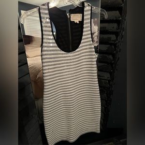 Nicole Miller White and Navy Sequin Dress